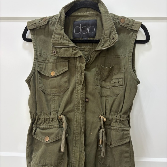 Deb Jackets & Blazers - Deb Olive Green Utility Vest. Vintage Army Inspired Size Medium